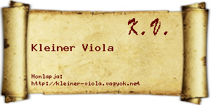 Kleiner Viola névjegykártya